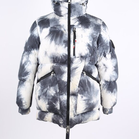 Moncler Joele Down Puffer Jacket SZ 2/M Tie-Dye Gray $2,450
